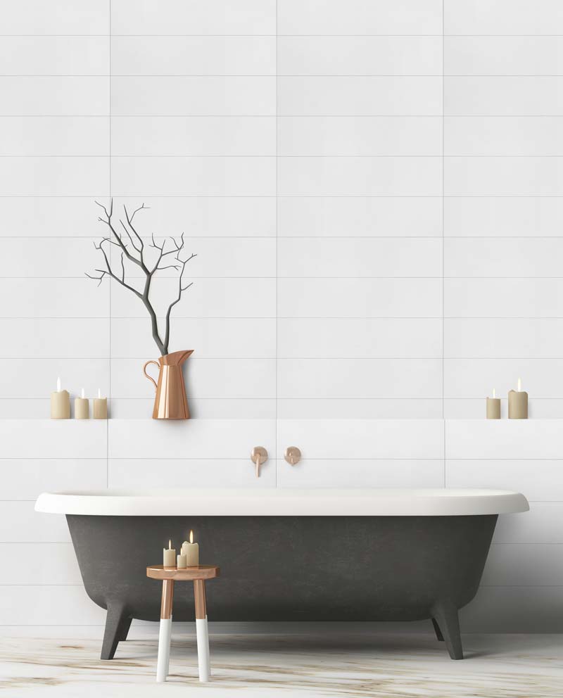 Wandpaneel - Wand&Wasser - Snow White - 60 x 15 - Glossy Finish